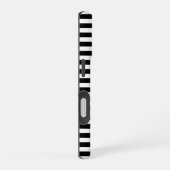 Monogramm Schwarz und Weiß Streifen mit String get iPhone 16 Hülle (Rechte Seite)