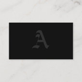 Monogramm Schwarz Visitenkarte (Rückseite)