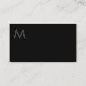 Monogramm Schwarz Visitenkarte (Vorderseite)