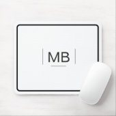 Monogramm Schwarz-weiß Einfach Beruflich Mousepad (Mit Mouse)