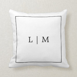 Monogramm Schwarz-Weiß Einfach Klassisch Minimalis Kissen