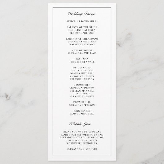 Monogramm Schwarz-weiß Einfache Minimalistische Ho Programm (Rückseite)