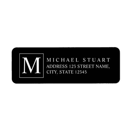Monogramm Schwarz-Weiß-Elegant (Vorne)