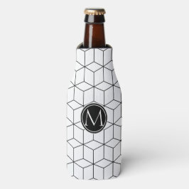 Monogramm Schwarz-Weiß-Elegant Flaschenkühler