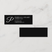 Monogramm Schwarz-Weiß-Elegant Mini Visitenkarte (Vorne/Hinten)