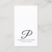 Monogramm Schwarz-Weiß-Elegant Visitenkarte (Vorderseite)