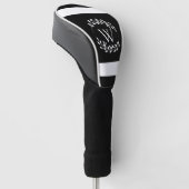 Monogramm Schwarz-Weiß-Floral Golf Headcover (angewinkelt)