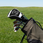 Monogramm Schwarz-Weiß-Floral Golf Headcover (In SItu)