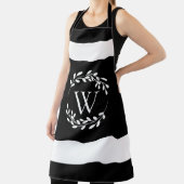 Monogramm Schwarz-Weiß-Floral Schürze (InSitu)