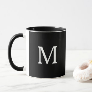 Monogramm-Schwarz-Weiß-Geburtstags-Hochzeitsgesche Tasse