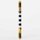 Monogramm Schwarz-weiß gestreifte Sonnenblume Gold Case-Mate iPhone Hülle (Hinten/Rechts)