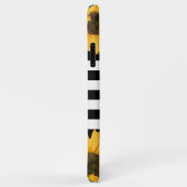 Monogramm Schwarz-weiß gestreifte Sonnenblume Gold Case-Mate iPhone Hülle (Hinten/Rechts)