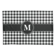 Monogramm Schwarz-Weiß-Gingham