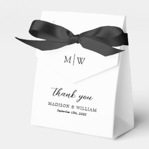 Monogramm-Schwarz-Weiß-Hochzeitsgeschenkbox Geschenkschachtel