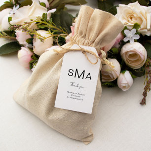 Monogramm-Schwarz-Weiß-Klassische Hochzeit Geschenkanhänger