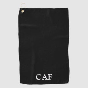 Monogramm Schwarz Weiß Minimalist Modern Golfhandtuch