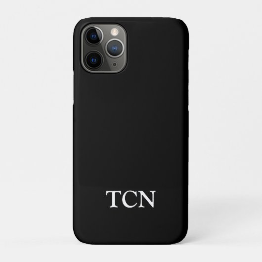 Monogramm Schwarz-weiß Minimalistisch Case-Mate iPhone Hülle (Rückseite)