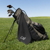 Monogramm Schwarz-weiß Minimalistisch Golfhandtuch (Gras)
