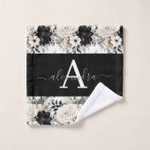 Monogramm-Schwarz-Weiß-Moderne Handtuch-Set Badhandtuch Set (Waschlappen)