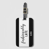 Monogramm Schwarz/Weiß, modiell spät Gepäckanhänger (Vorderseite Vertikal)