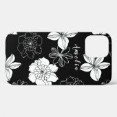 Monogramm Schwarz-Weiß-Muster Case-Mate iPhone Hülle (Rückseite (Horizontal))