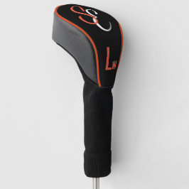 Monogramm Schwarz-weiß Orange Lw Golf Headcover