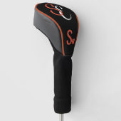 Monogramm Schwarz-weiß Orange Sw Golf Headcover (angewinkelt)