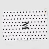 Monogramm Schwarz-Weiß-Punkte Golfhandtuch (Horizontal)