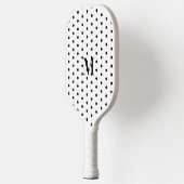 Monogramm Schwarz-Weiß-Punkte Pickleball Schläger (Links)