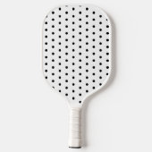 Monogramm Schwarz-Weiß-Punkte Pickleball Schläger (Rückseite)