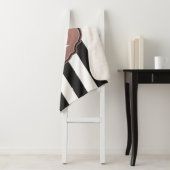 Monogramm Schwarz-Weiß-Streifen Sherpadecke (Beispiel)