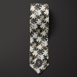 Monogramm Schwarz, Weiß und Taue Krawatte