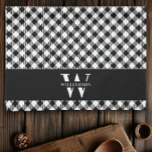 Monogramm Schwarz/Weiß Vichy Kariert Moderne Geschirrtuch