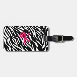 Monogramm-Schwarz-Weiß-Zebrastreifen-Gepäckanhänge Gepäckanhänger