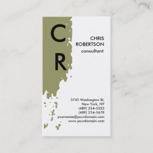 Monogramm Schwarz-weiße Beige-Visitenkarte Visitenkarte