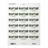 Monogramm schwarz-weiße Damastetiketten Adressaufkleber (Vorne)