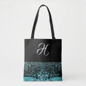 Monogramm Schwarz-weiße Eleganwasserblase Tasche (Vorderseite)