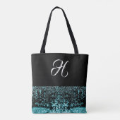 Monogramm Schwarz-weiße Eleganwasserblase Tasche (Rückseite)
