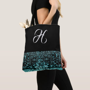 Monogramm Schwarz-weiße Eleganwasserblase Tasche
