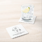 Monogramm Schwarz-weiße Minimalistische klassische Untersetzer (Vor Ort)