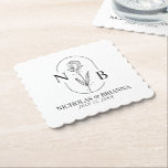 Monogramm Schwarz-weiße Minimalistische klassische Untersetzer<br><div class="desc">Monogram Schwarz-weißer Minimalistischer klassischer Hochzeitspapier-Untersetzer. (Monogramm Vektor,  konstruiert von Pikisuperstar - Freepik)</div>
