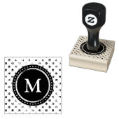 Monogramm | Schwarz-weiße Polka Dots Gummistempel (Stempel)