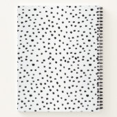 Monogramm, schwarz-weiße Polka-Punkte, Goldrahmen Notizblock (Rückseite)