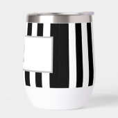 Monogramm Schwarz Weiße Strandhütten Streifen (Links)