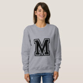 Monogramm Schwarz-weiße Uni Sweatshirt (Vorne ganz)