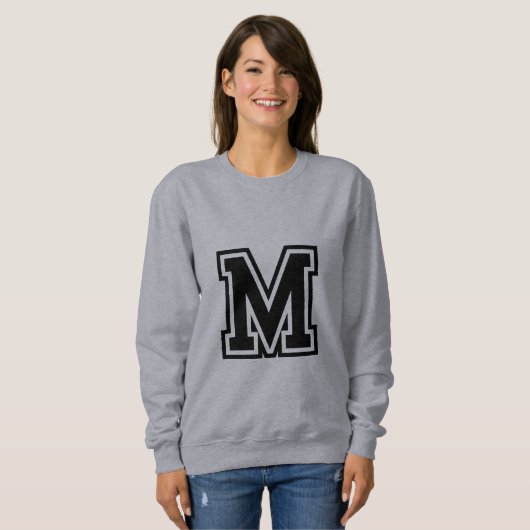 Monogramm Schwarz-weiße Uni Sweatshirt (Vorne ganz)