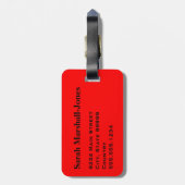 Monogramm Schwarz-weiße Volleyballbälle, rot Gepäckanhänger (Rückseite vertikal)