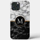 Monogramm Schwarz-weißer Beleg Case-Mate iPhone Hülle (Rückseite)