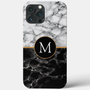 Monogramm Schwarz-weißer Beleg Case-Mate iPhone Hülle