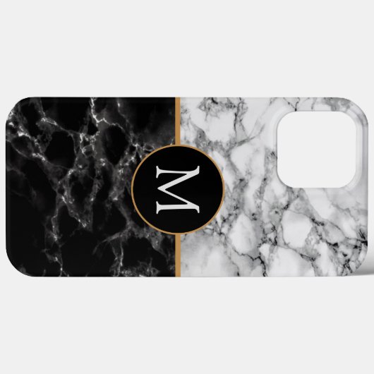 Monogramm Schwarz-weißer Beleg Case-Mate iPhone Hülle (Rückseite (Horizontal))